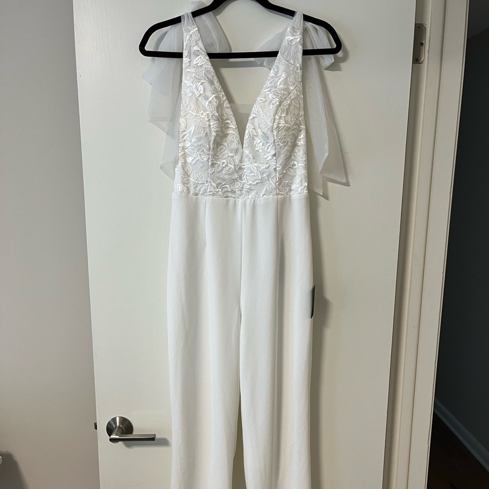 Lulu's White Lace Jumpsuit